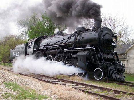 Solve Steam Locomotive - ATSF 3415 jigsaw puzzle online with 35 pieces