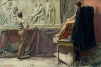 The sculptor's studio Painting by Tom Roberts (1856-1931)