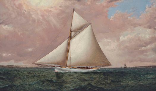 James Edward Buttersworth (British/American,1817–1894), A Gaff-Rigged Racing Cutter (1893)