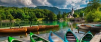 Boats Lake Bohinj, Slovenia