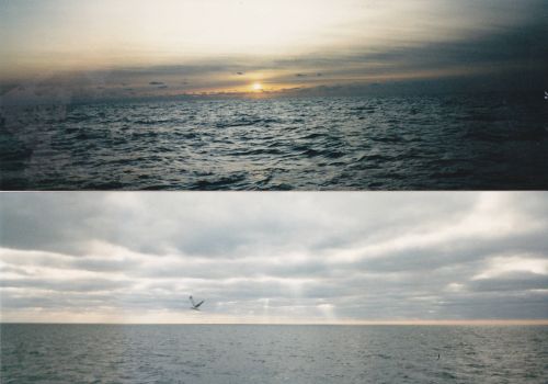 Sunrise and sunset on the Atlantic.