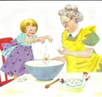 Themes Vintage illustrations/pictures - Baking with Grandma