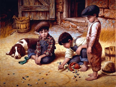 Solve Vintage Playmates by Jim Daly jigsaw puzzle online with 63 pieces