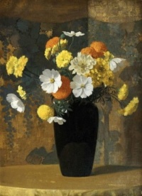Hermann Dudley Murphy - (American, 1867-1945) - Marigolds and Cosmos, c. 1937.