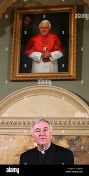 archbishop of birmingham with pope benedict xiv in the background