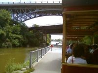trolley ride under bridges