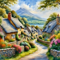 Country Village, resizable 9 to 600 pieces