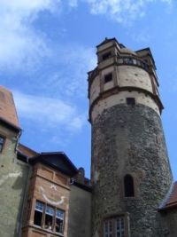 Germany, Castle Ronnenburg, clock tower
