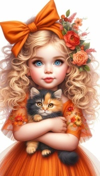 menina com gatinho