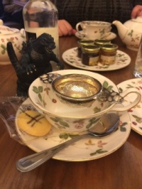 Godzilla Does Tea at Harrods in London