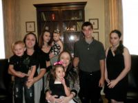 my MIL with her grandchildren and great grandchildren