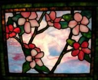 stained glass in attic window