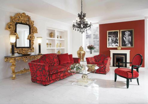 Red and Gold Living Room