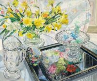 Black Tray and Daffodils