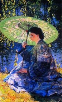 Enjoy This One! Guy Rose And 'The Green Parasol" Such A Beautiful Shade Of Blue