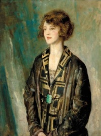 Arthur Ambrose McEvoy (British, 1878–1927), Portrait of Mrs Charles Romer-Williams, Wearing a Jade Pendant