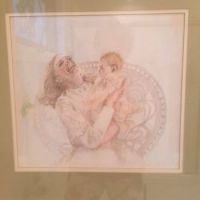 mother child drawing for Helen Archer 1970