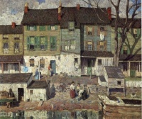 Robert Spencer - On the Canal , New Hope , 1916