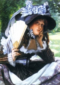 Girl with a fan (1870-1871) James Tissot (French, 1836-1902)