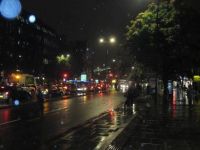 Islington by night with rain