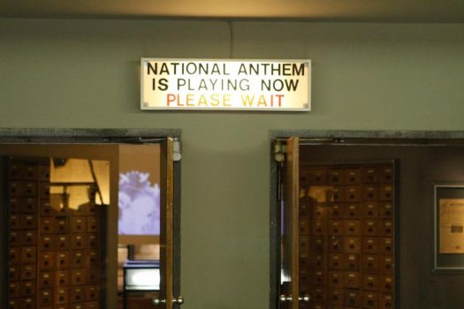National Anthem playing Please wait. Entering a Army Theater