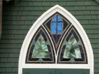 Stained glass over the entrance