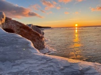 Icy Sunset on Lake Superior