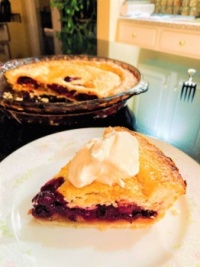 Homemade maple blueberry pie