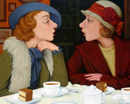 Fred Calleri Artwork  -  'Tea & Cake and a Gossip!'