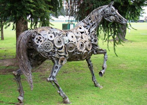 Scrap Metal Horse Sculpture (larger)