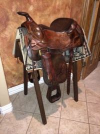 Saddle #3 Grandpa's custom saddle, D4 Ranch, Argyle Texas