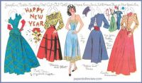 Vintage Happy New Year Boston Post Cut Out Paper Doll Featuring, Josephine.