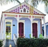 Colorful Shotgun House -- New Orleans, Louisiana....