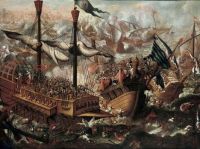 Battle of Lepanto 1571  17th century Found in the collection of Staatliche Museen Berlin. Artist Anonymous