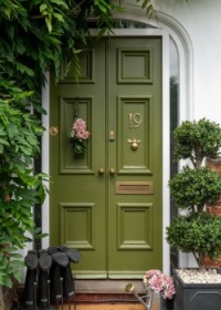 Front door in Farrow & Ball 'Bancha' green
