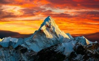 Tibet Mountains at sunset