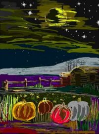 Old barn on Hallow's Eve with moon reflection,14281510_1148477945208522_500201984_n