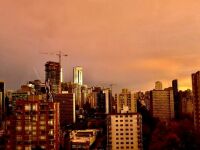 Sunset over downtown
