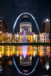 St. Louis arch at Christmas time.