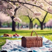 Picnic in Cherry Blossom Park