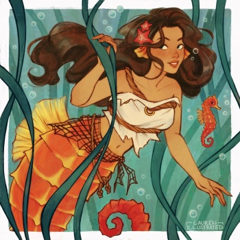 Solve Something for Mermay Lauren Illustrated jigsaw puzzle online with ...