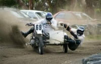 Tearing Up the Parking Lot on a Sidecar
