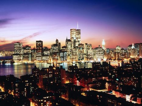 Lower Manhattan as seen from Brooklyn Heights, New York