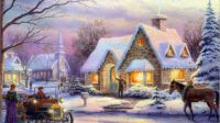 Christmas Village Painting