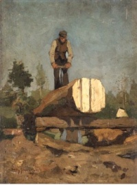 Willy Sluiter (Dutch, 1873–1949), The Log Cutter (1898)