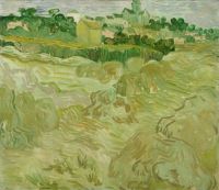 Van Gogh, Vincent (1853-1890) - Champ de blé avec vue d'Auvers à l'arrière-plan (1890)