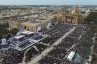 Pope Francis celebrating Sunday Mass at the Granaries, Floriana, Malta