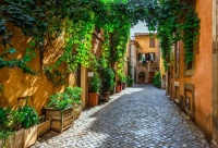 Old street in Trastevere, Rome, Italy
