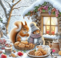 Seasonal Art - Winter - Cosy Creatures - Squirrel's Snowy Home 1 (9 - 144 Pieces)