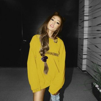 Ariana grande shop in yellow hoodie